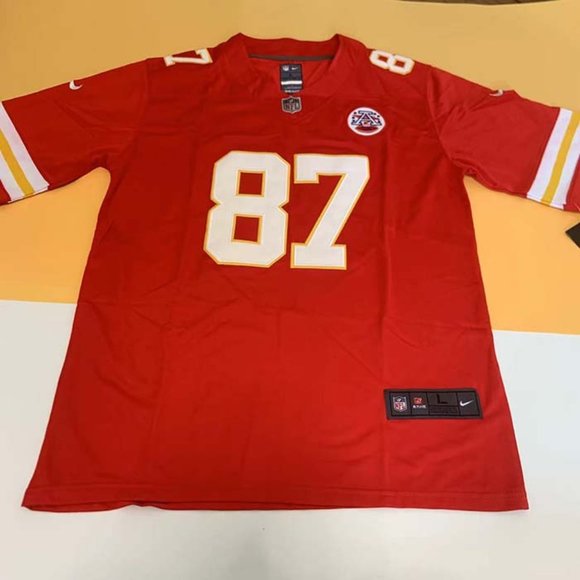 Kansas City Chiefs Travis Kelce Player #87 Jersey Red - Picture 1 of 8